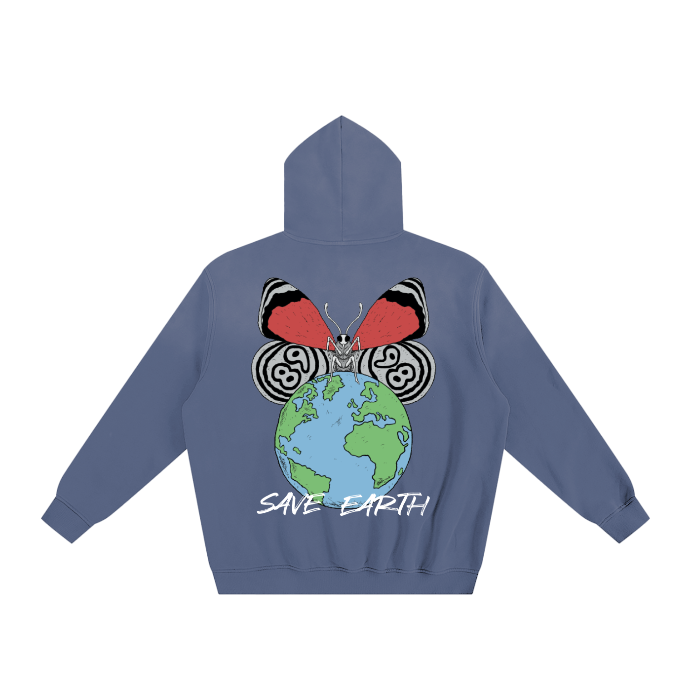 8998 "SAVE EARTH" Sunfade Fleeced Hoodie