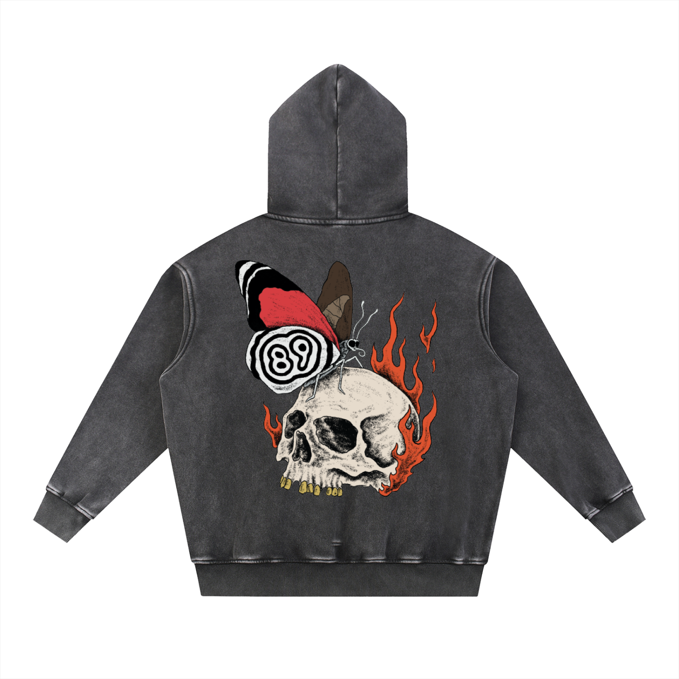 8998 "WDSTF" Snow Wash Fleece Oversize Hoodie