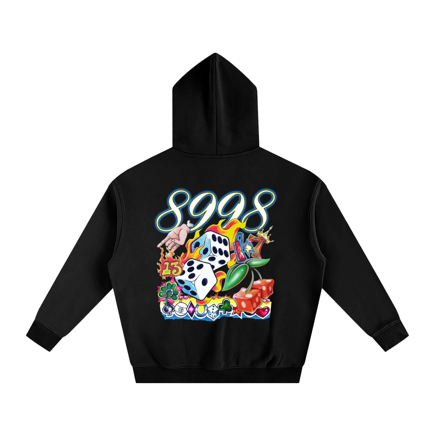 8998 "LUCK" Oversized Fleeced Hoodie