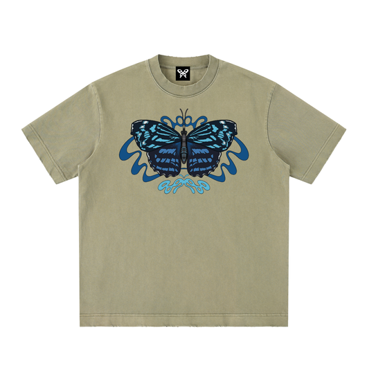 8998 "Bluewing" 100% COTTON Heavyweight Vintage Washed Frayed Tee