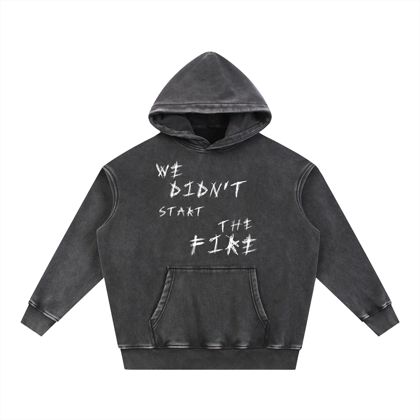 8998 "WDSTF" Snow Wash Fleece Oversize Hoodie