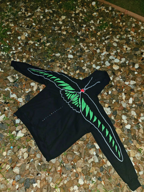 "Birdwing" Oversized Zip-up Hoodie