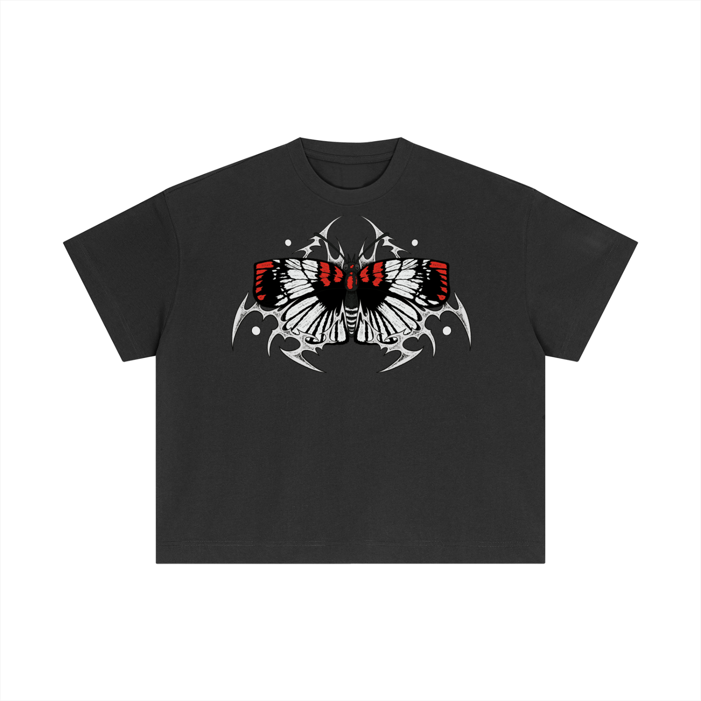 8998 "Blood-red Skipper" 100% COTTON Boxy Tee