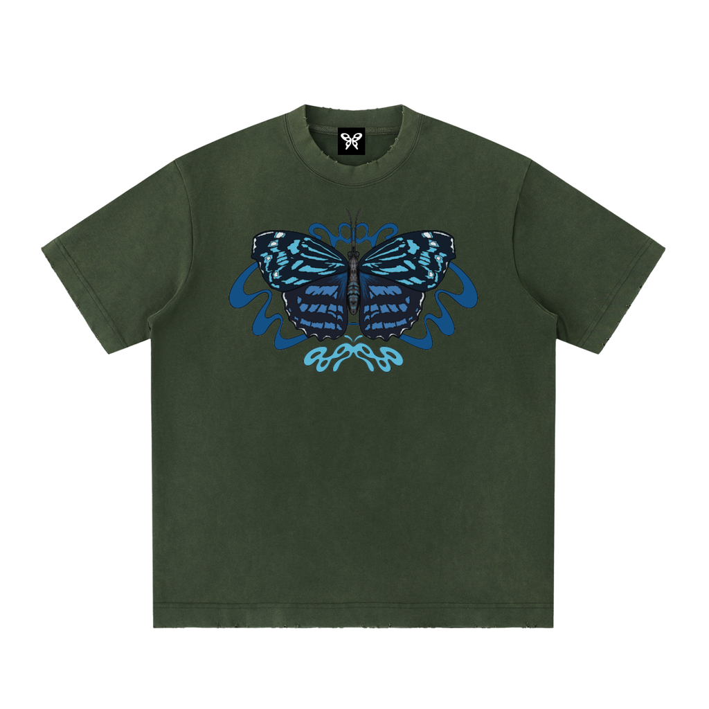 8998 "Bluewing" 100% COTTON Heavyweight Vintage Washed Frayed Tee
