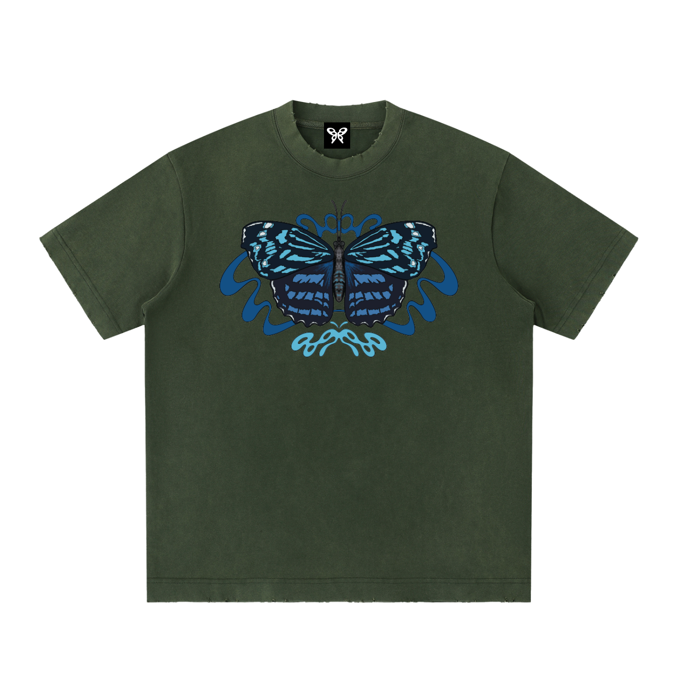 8998 "Bluewing" 100% COTTON Heavyweight Vintage Washed Frayed Tee