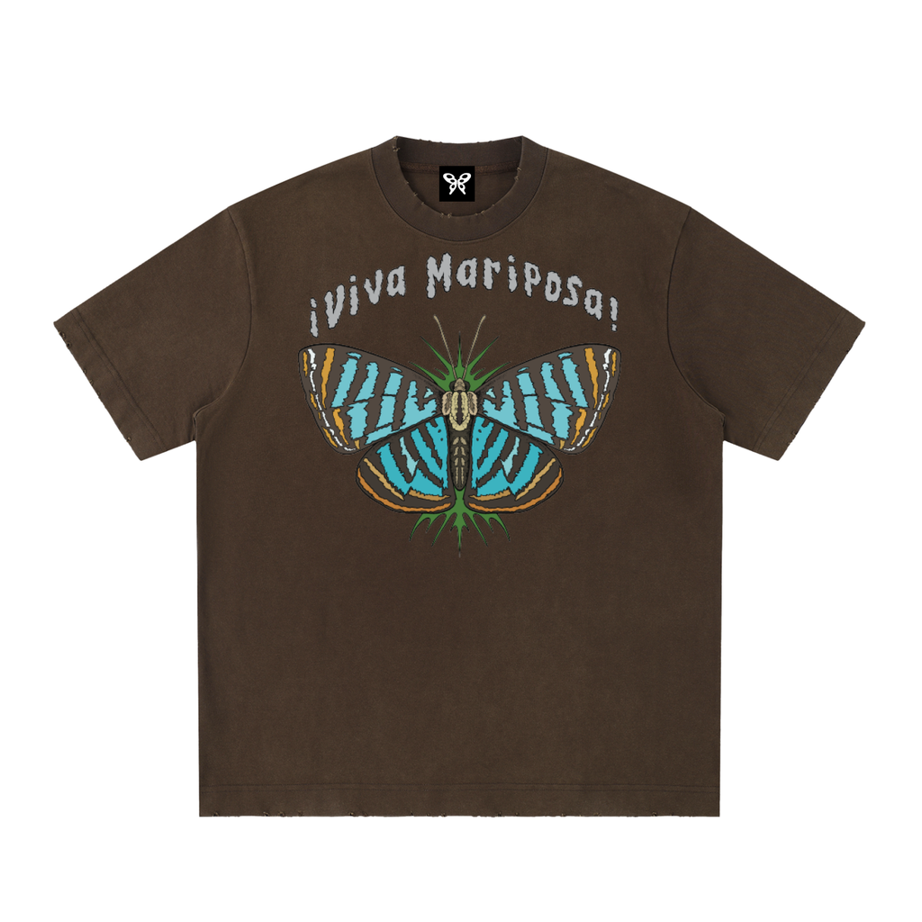 8998 "Argyrogrammana" 100% COTTON Heavyweight Vintage Washed Frayed Tee