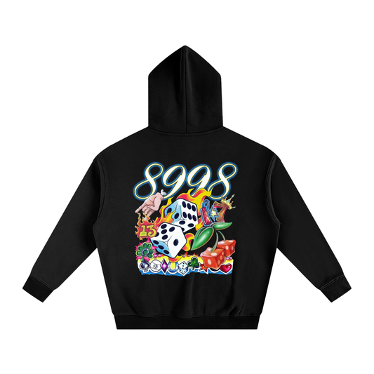 8998 "LUCK" Oversized Fleeced Hoodie