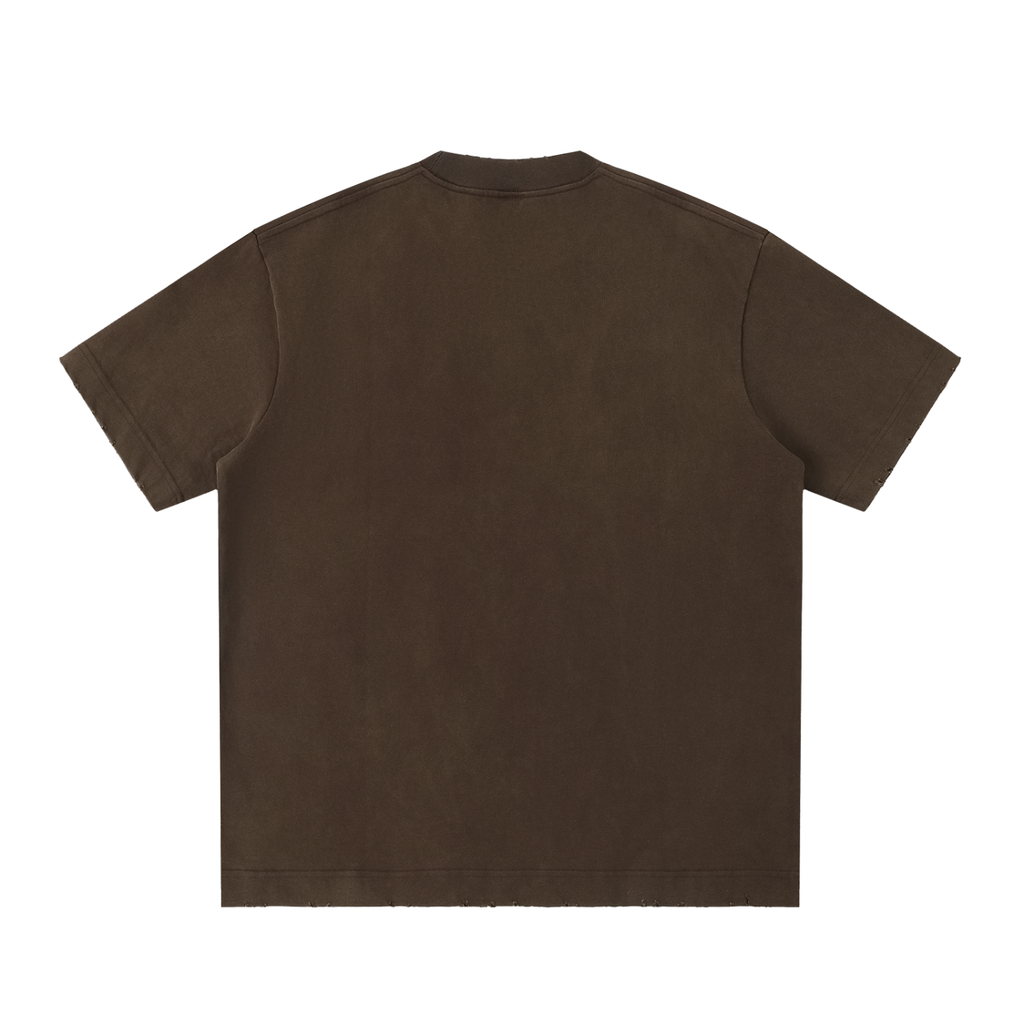 8998 "Argyrogrammana" 100% COTTON Heavyweight Vintage Washed Frayed Tee