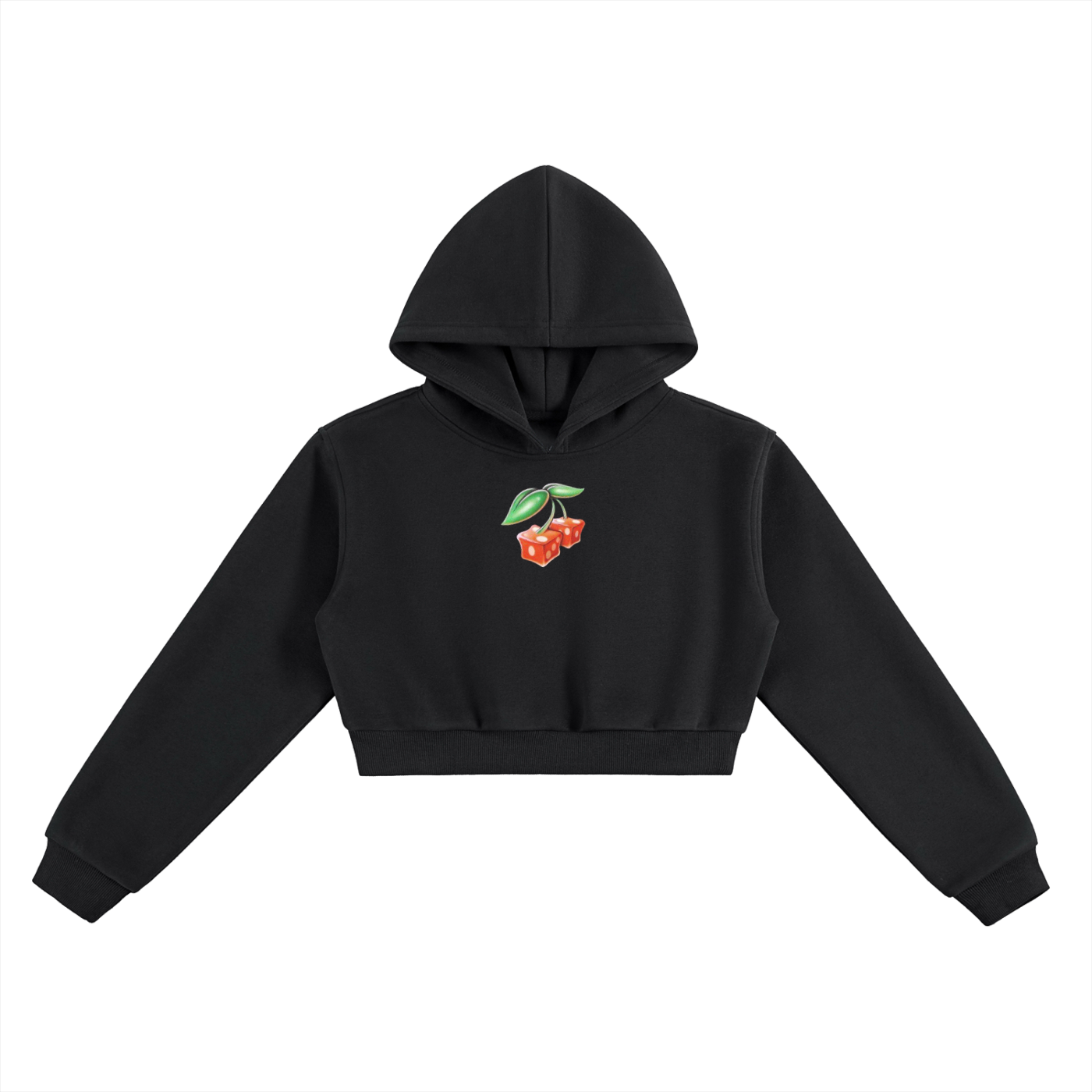 8998 "LUCK" Cropped Hoodie