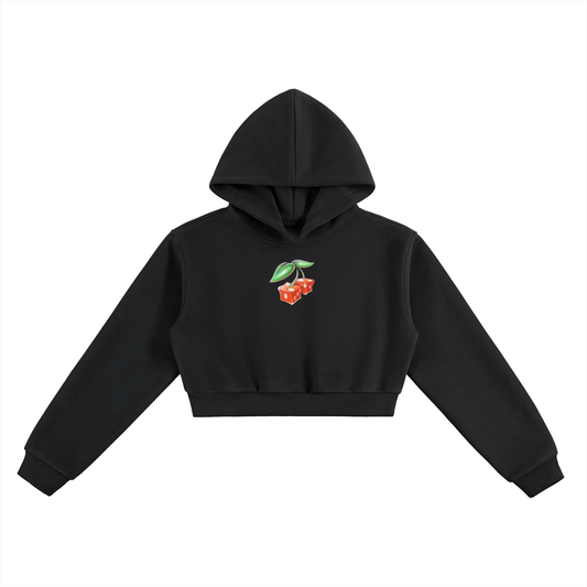 8998 "LUCK" Cropped Hoodie