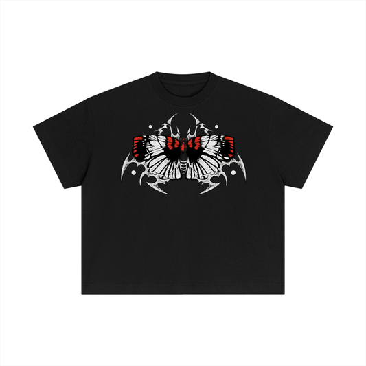 8998 "Blood-red Skipper" 100% COTTON Boxy Tee