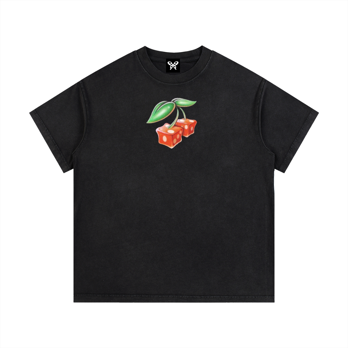 8998 "LUCK" Vintage Wash Cotton Tee