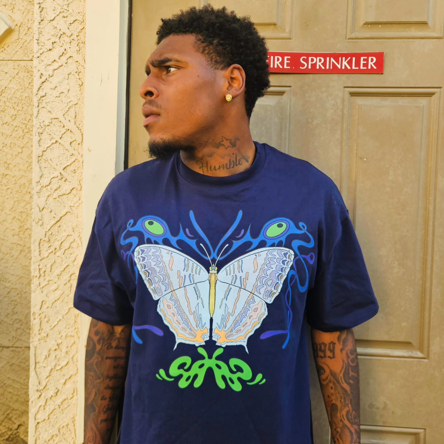 8998 "Marbled Mapwing" 100% Cotton Tee