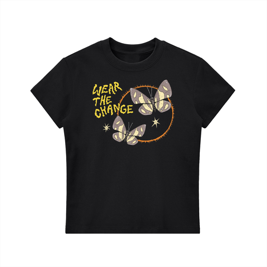 8998 "WEAR THE CHANGE" Bodycon Crewneck Tee