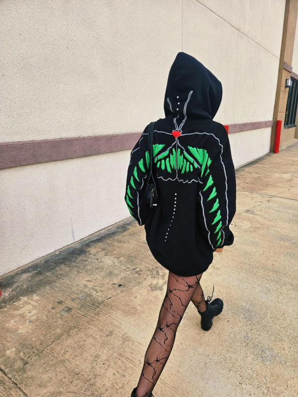 "Birdwing" Oversized Zip-up Hoodie