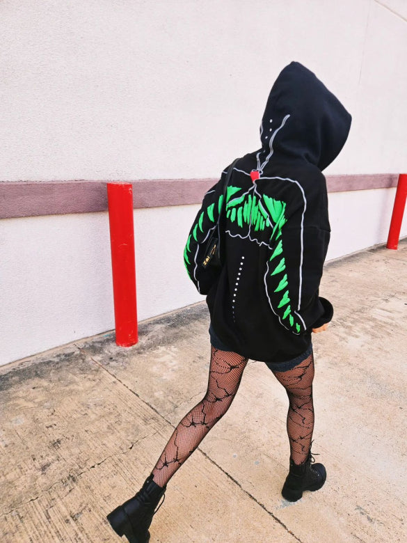 "Birdwing" Oversized Zip-up Hoodie