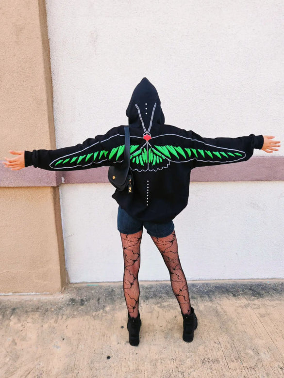"Birdwing" Oversized Zip-up Hoodie